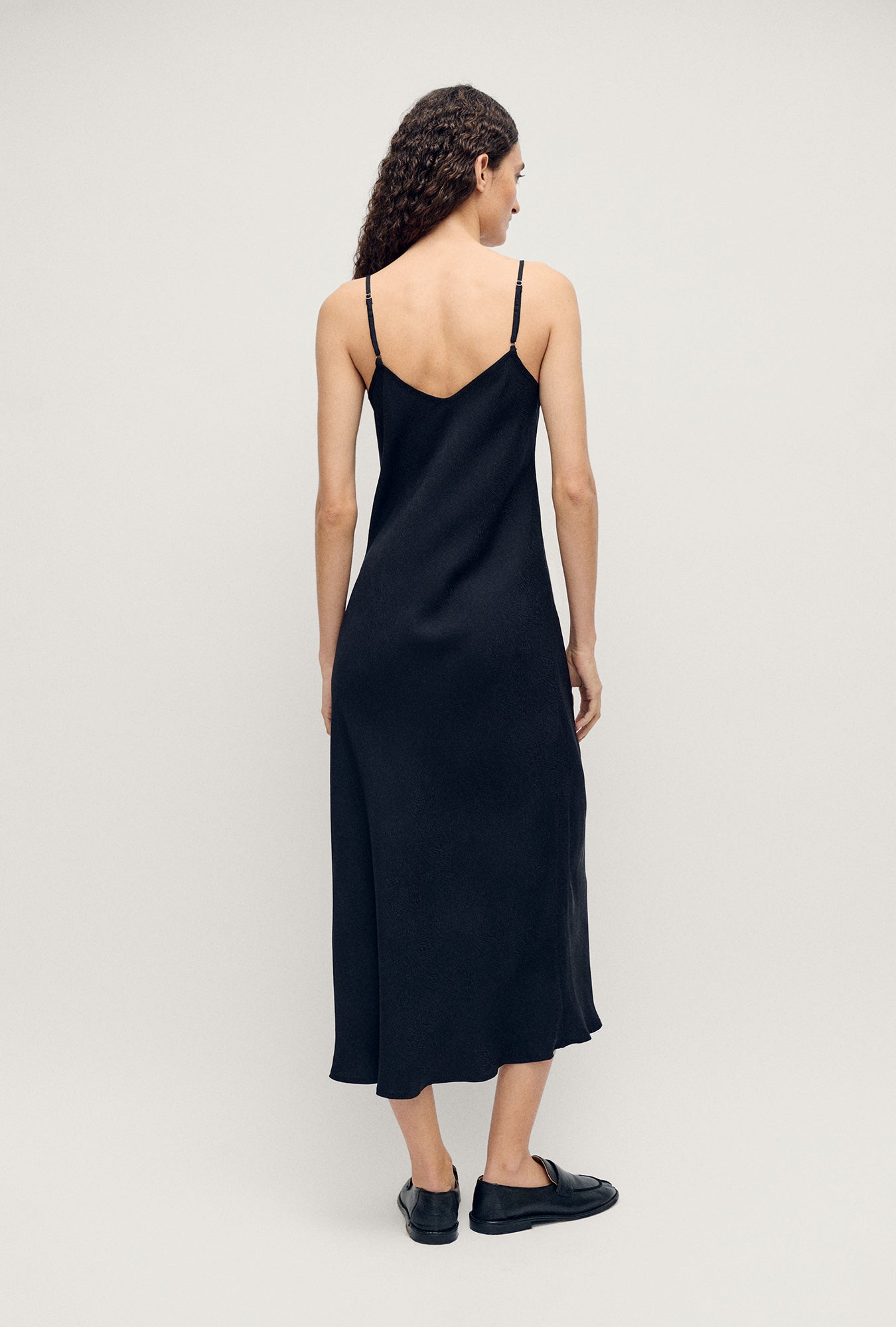90S SLIP DRESS CORAL JACQUARD BLACK