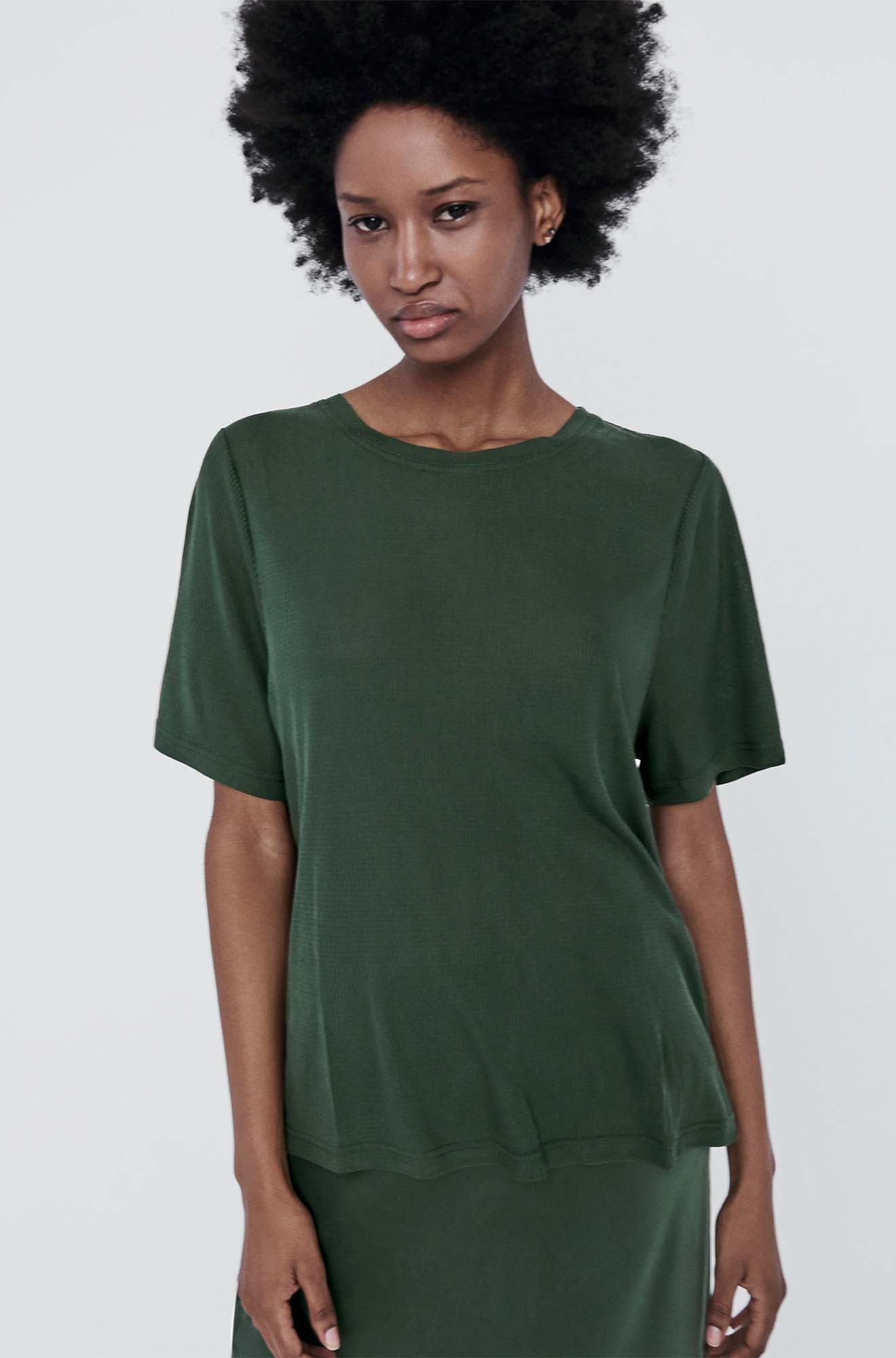 RIBBED T-SHIRT CEDAR