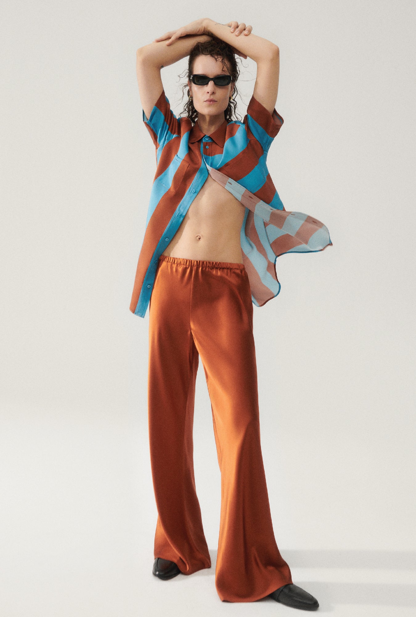 BIAS CUT PANTS UMBER