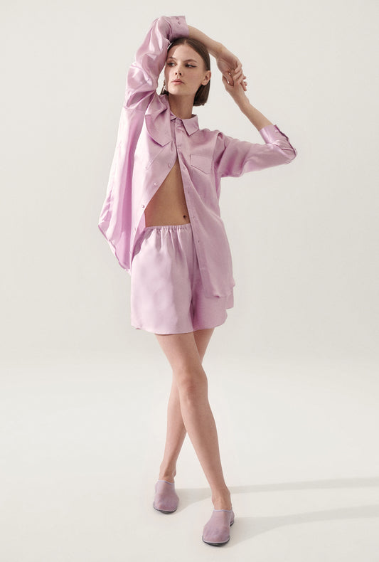 TWILL RACER SHORTS LILAC