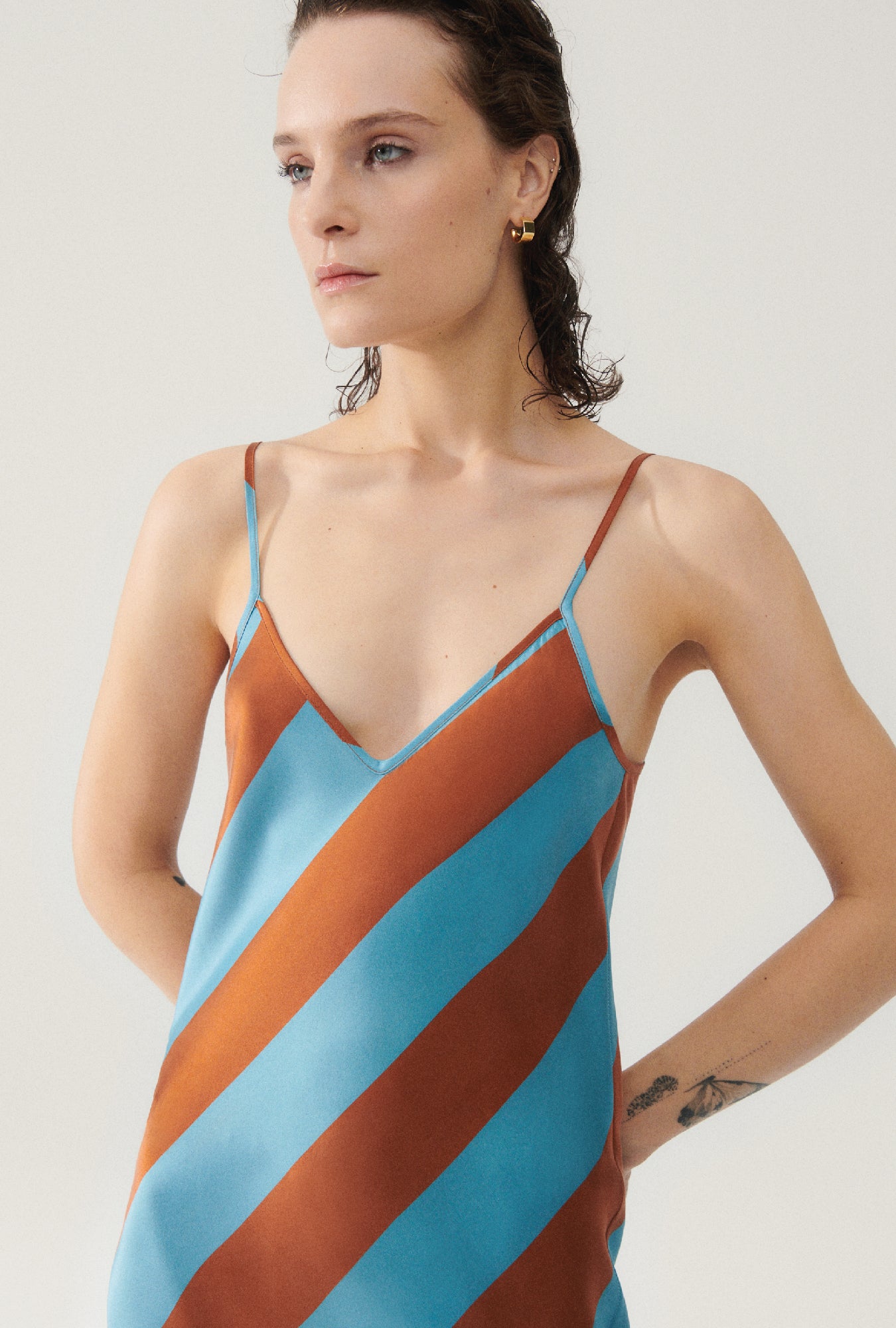 90S SLIP DRESS LAKE STRIPE