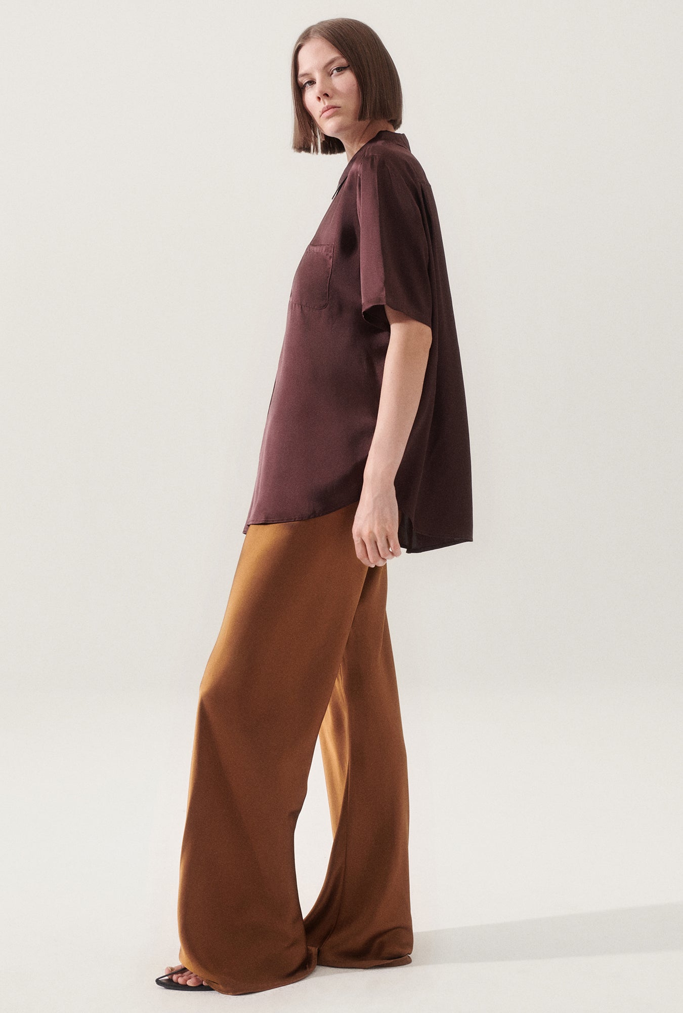 BIAS CUT PANTS VAN DYKE BROWN