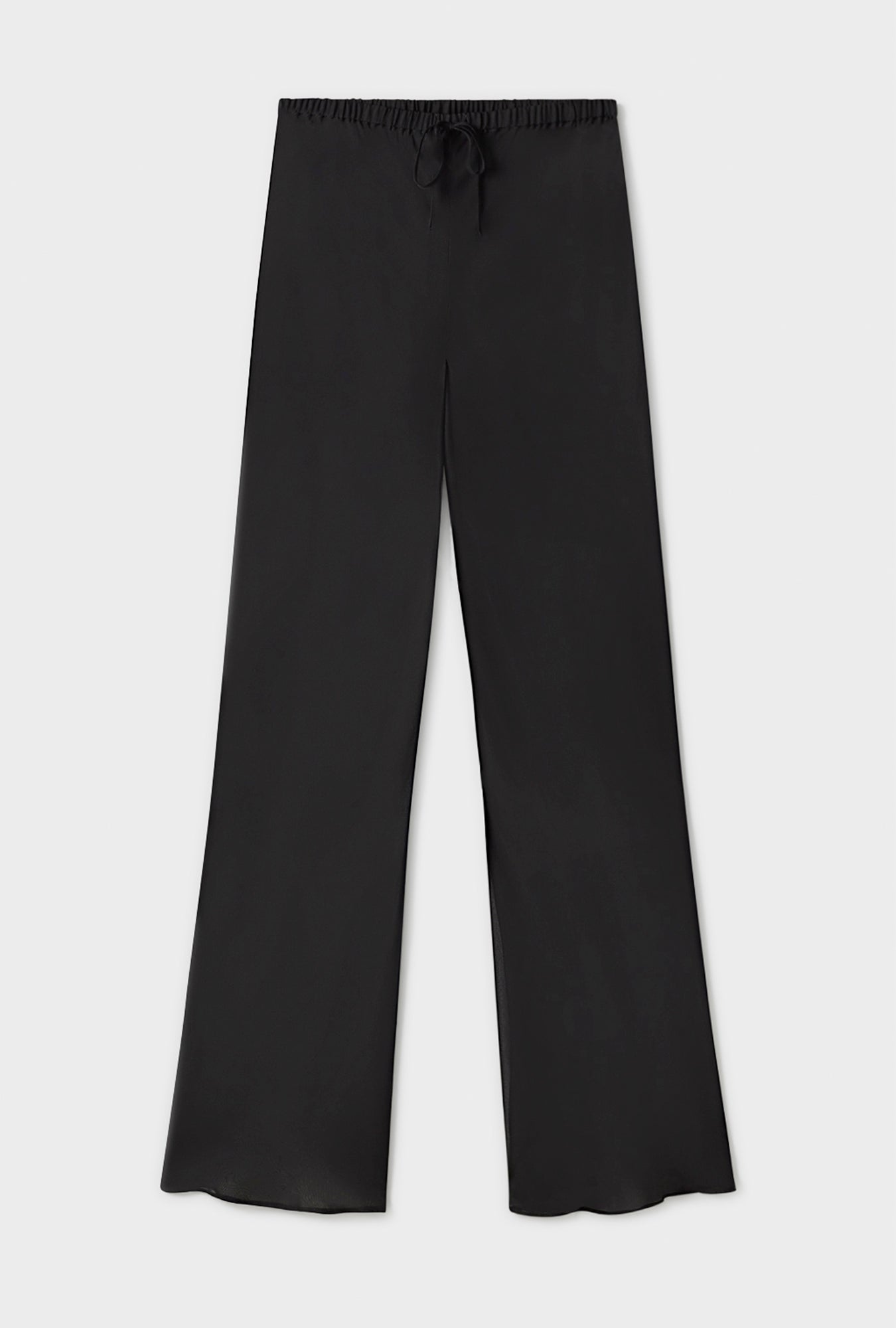 CHIFFON BIAS CUT PANTS BLACK