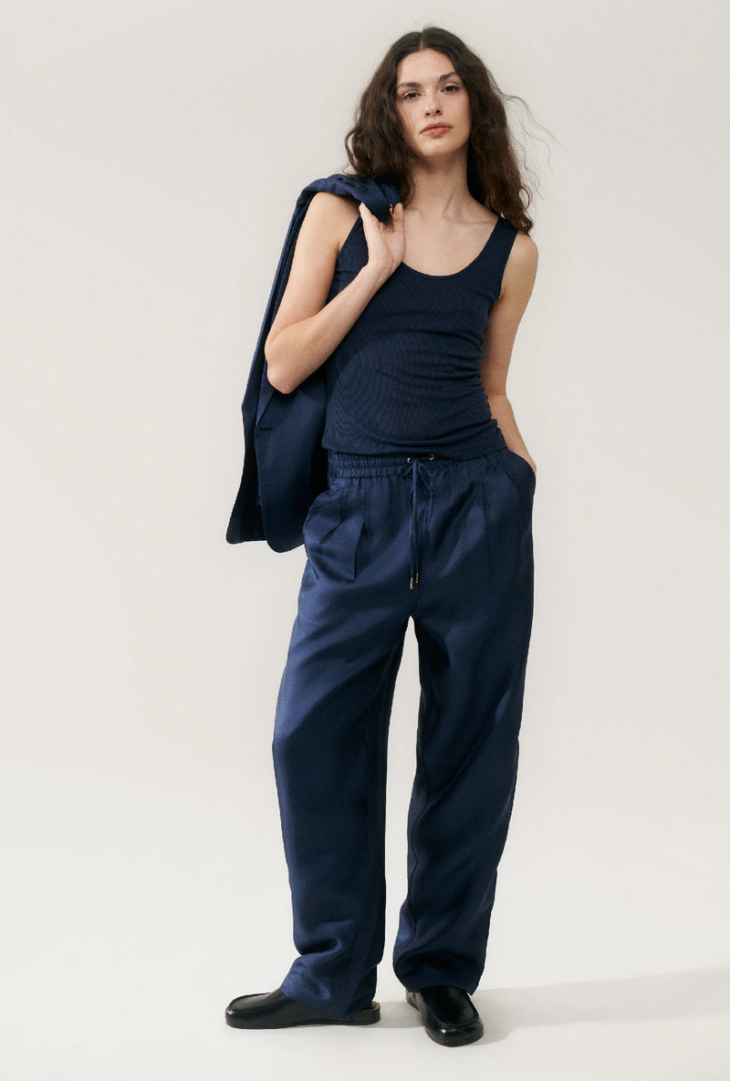 TWILL SLOUCH PANTS MIDNIGHT