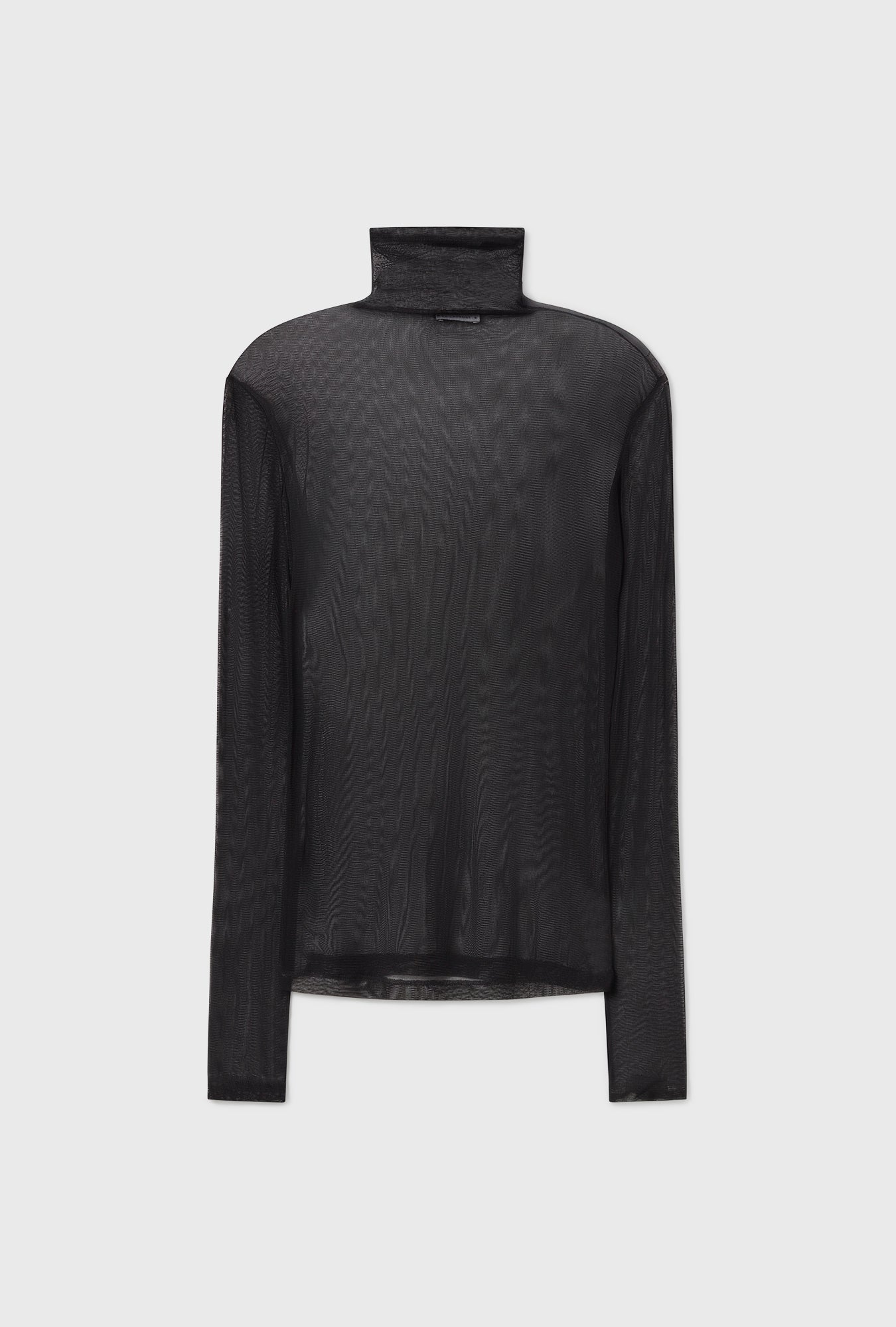 SILK MESH TURTLENECK BLACK