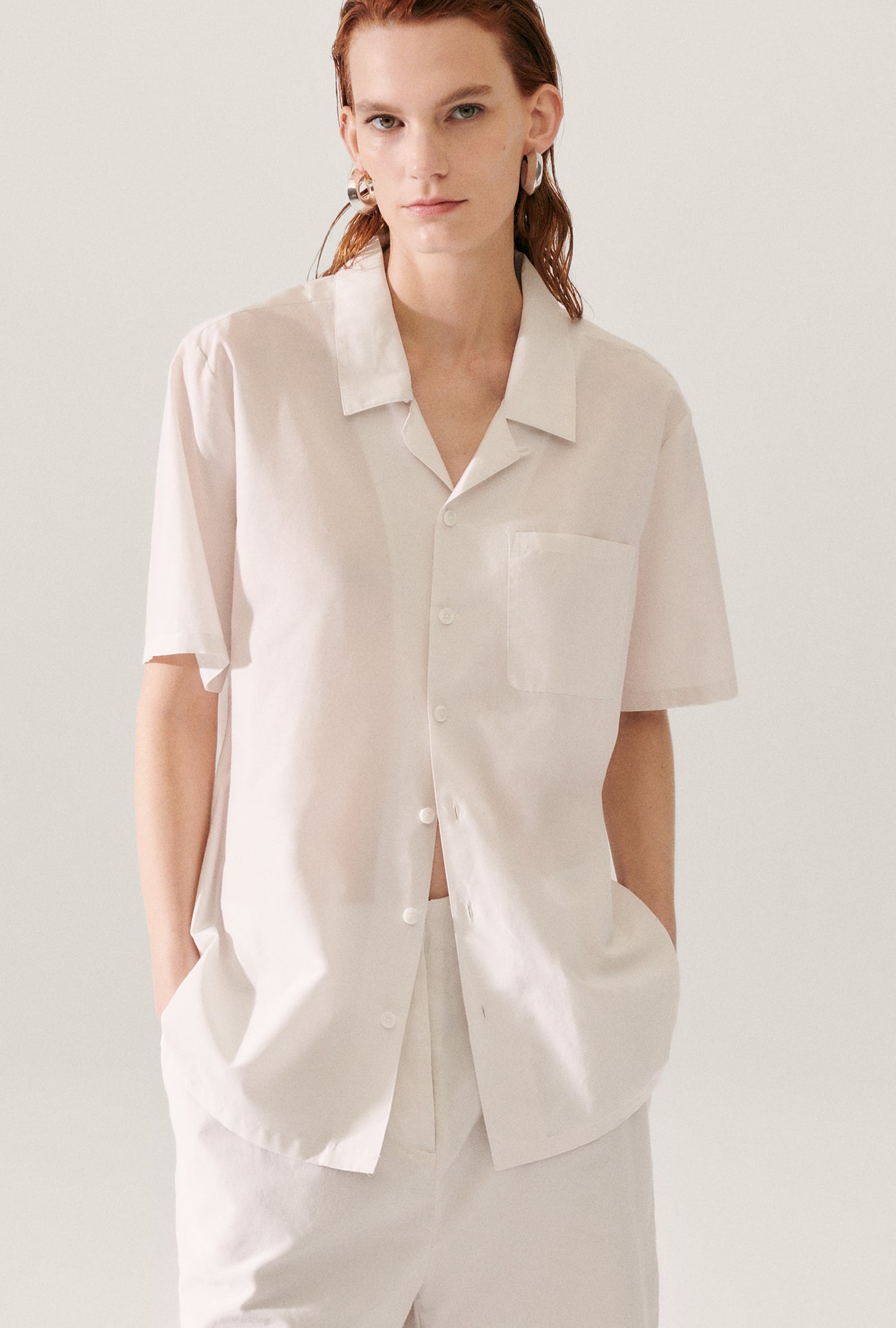 COTTON SILK CAMP SHIRT DUST