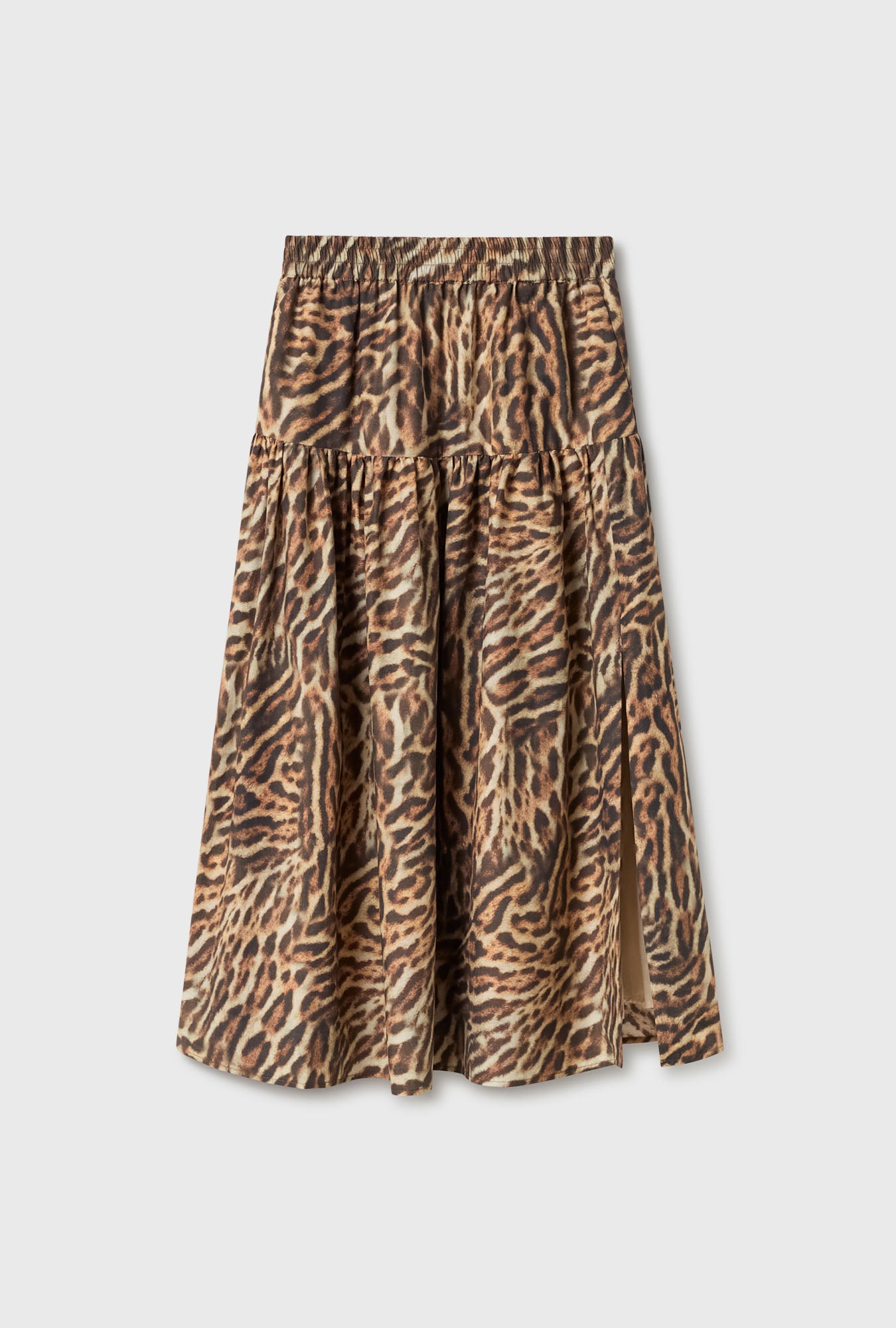 COTTON SILK 80S SKIRT LEOPARD