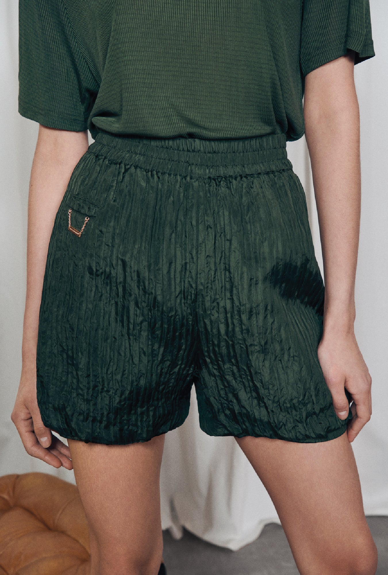 CRINKLE SHORTS CEDAR