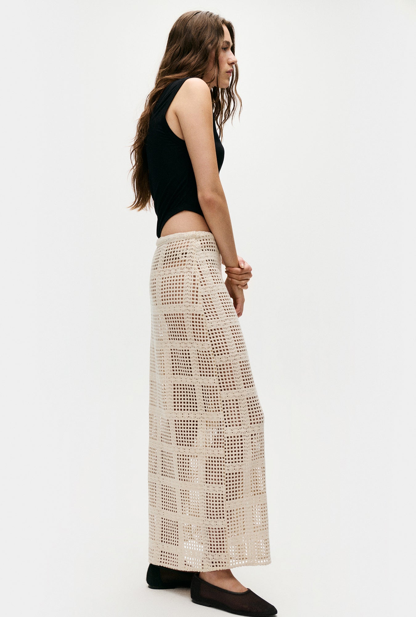 【INCHANT ME】Faber Knit Banding Long skirt Unfooted H-line Banding Long Skirt (2C) - INCHANT ME
