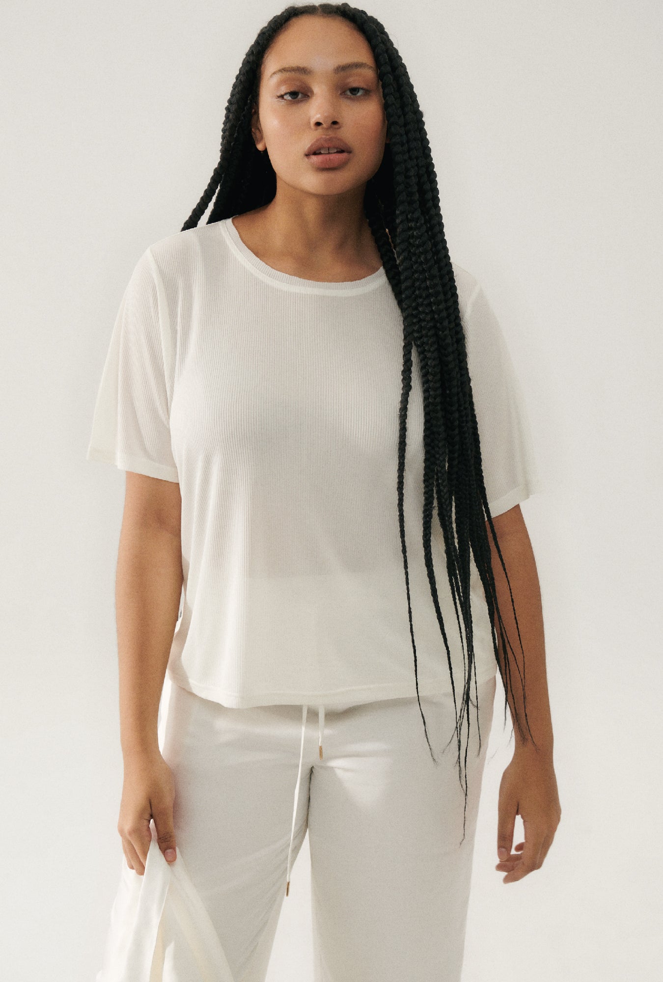 RIBBED T-SHIRT WHITE