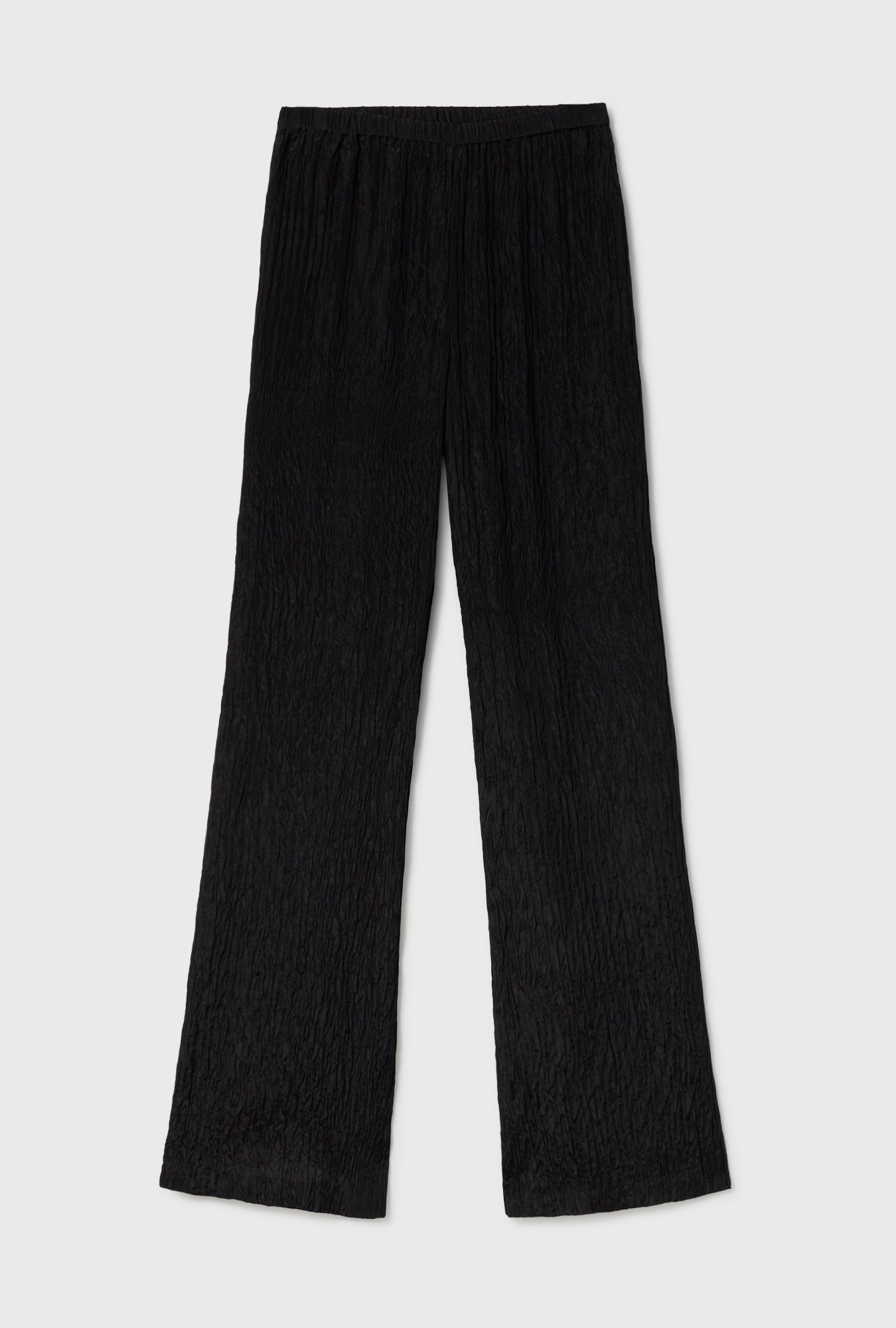 CRINKLE FLARE PANTS BLACK