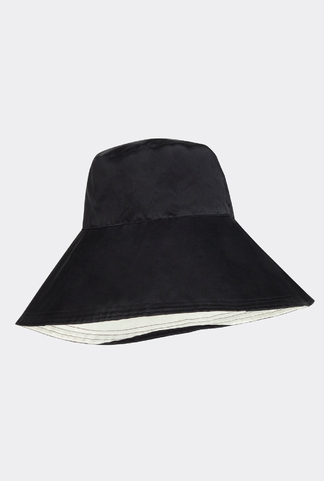 WIDE BRIM BUCKET HAT BLACK STRIPE