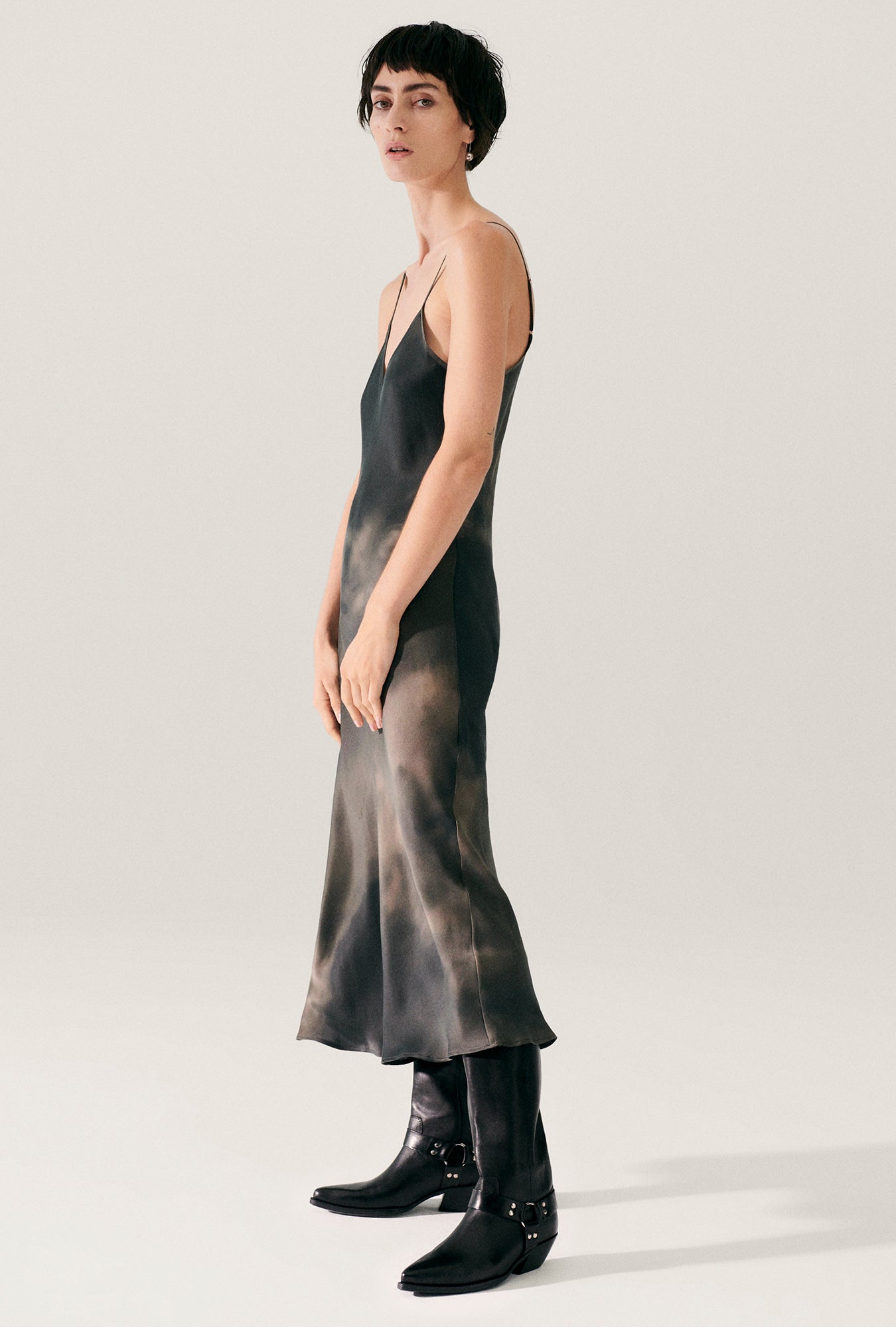 【関税込み】Silk Laundry ブラック 90's スリップドレス 90S SLIP DRESS SMOKE
