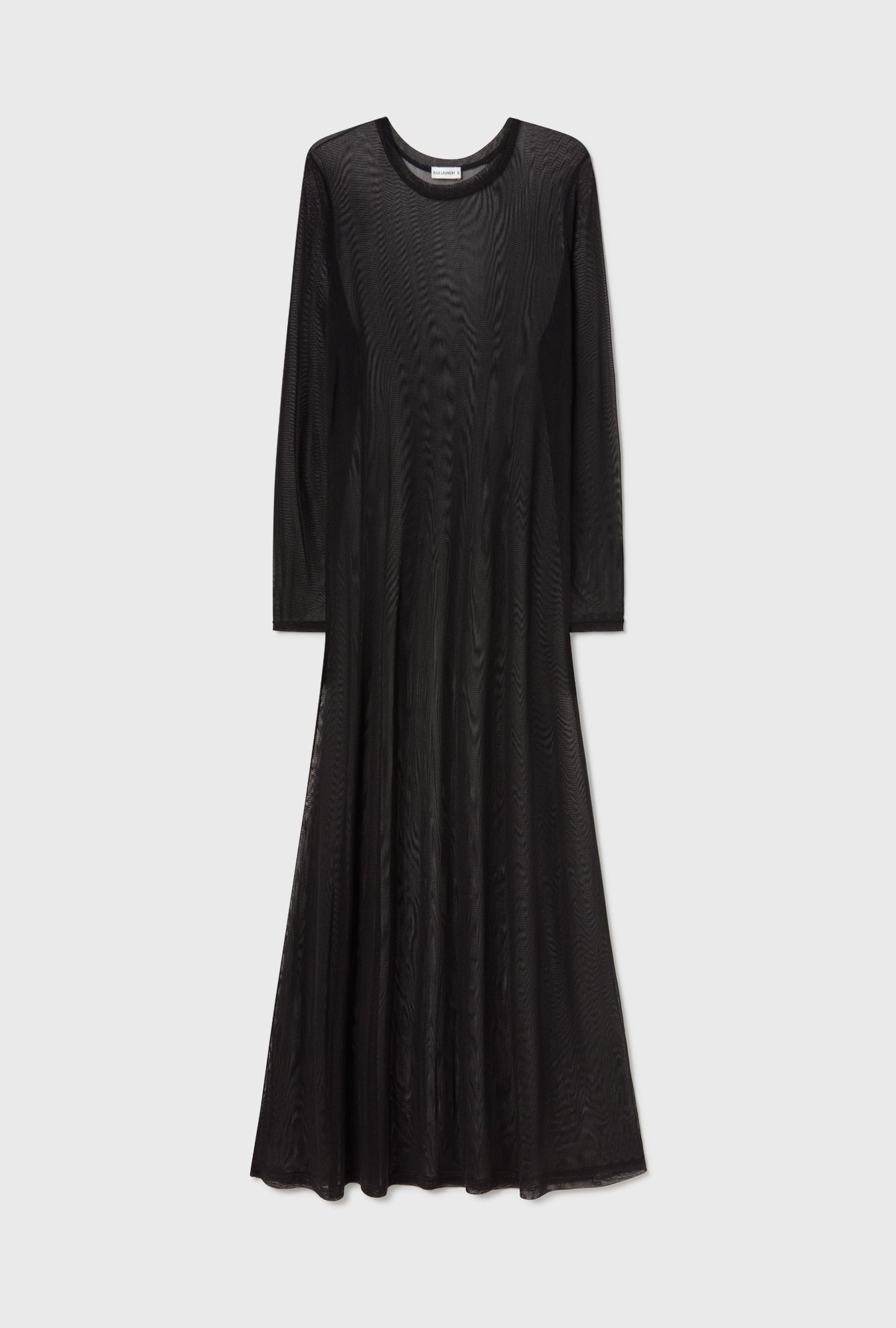 MESH LONG SLEEVE DRESS BLACK