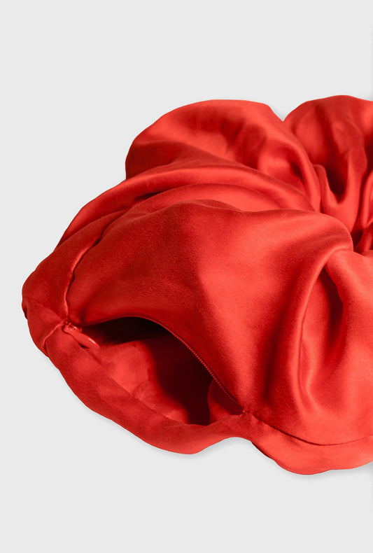 ZIPPER SILK SCRUNCHIE GERANIUM