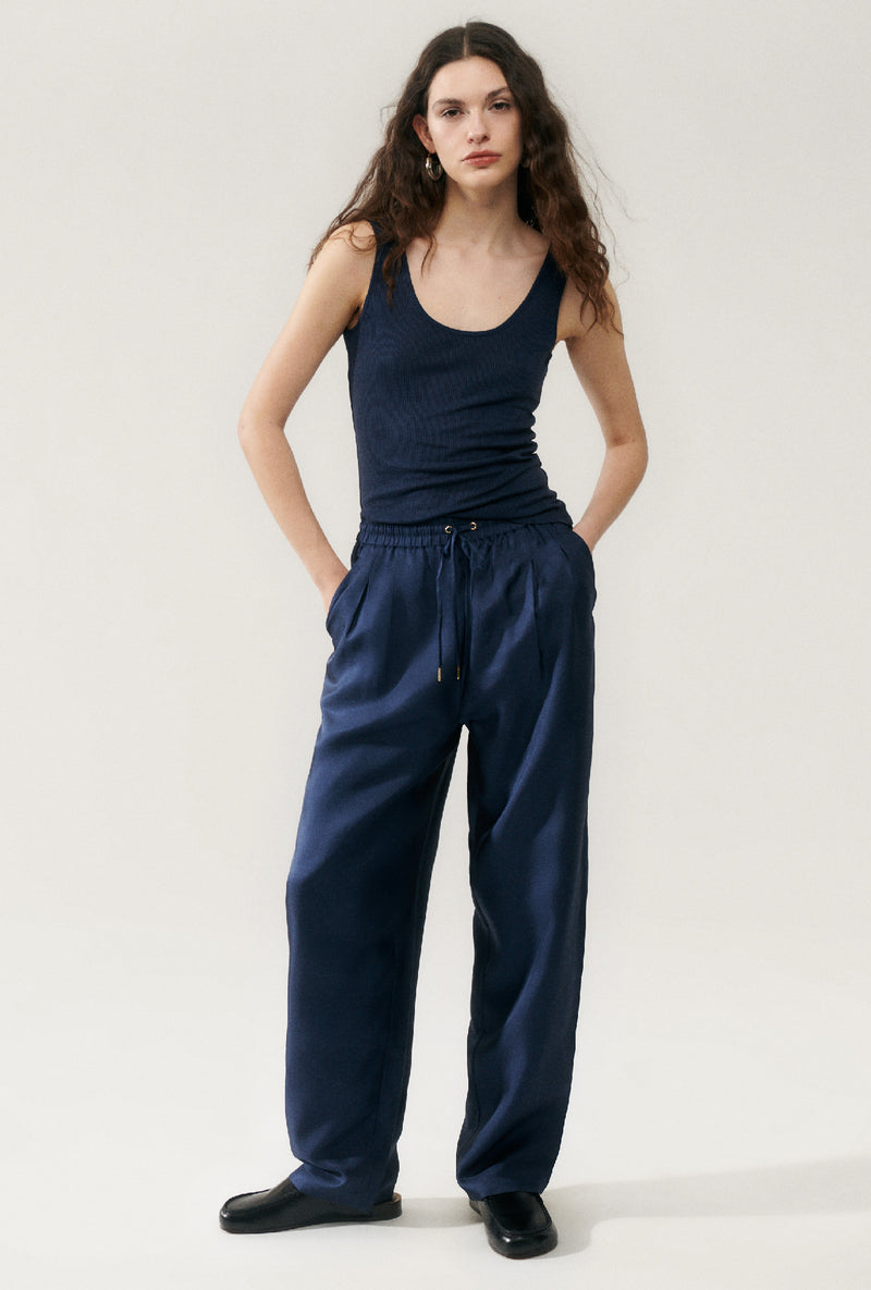 TWILL SLOUCH PANTS MIDNIGHT