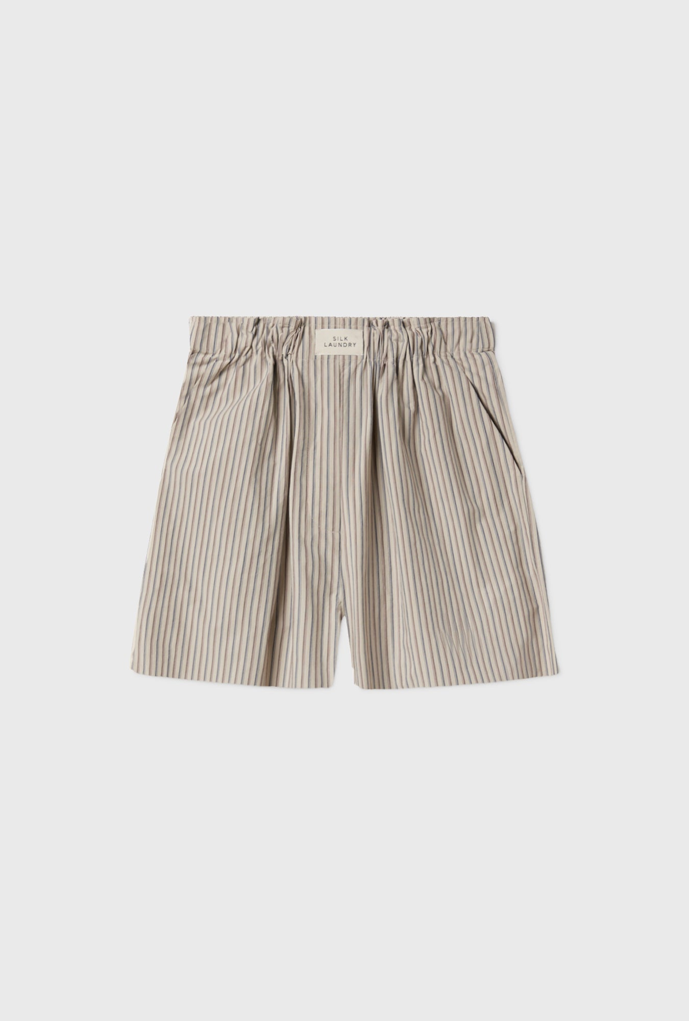 COTTON BOXERS SLATE STRIPE