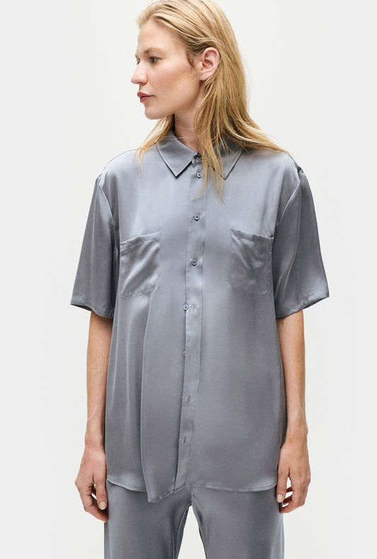 SHORT SLEEVE BOYFRIEND SHIRT STORM