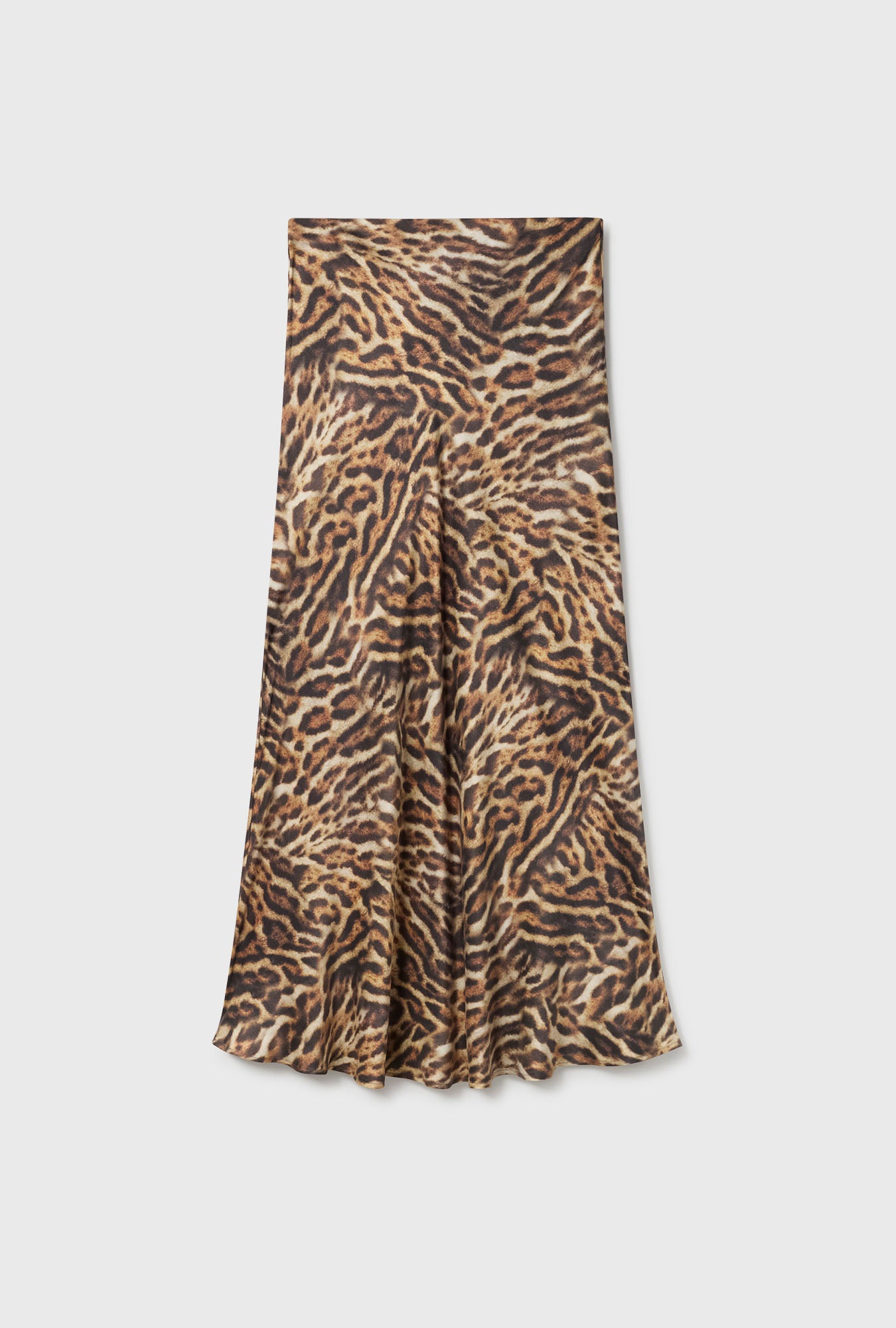 LONG BIAS CUT SKIRT LEOPARD