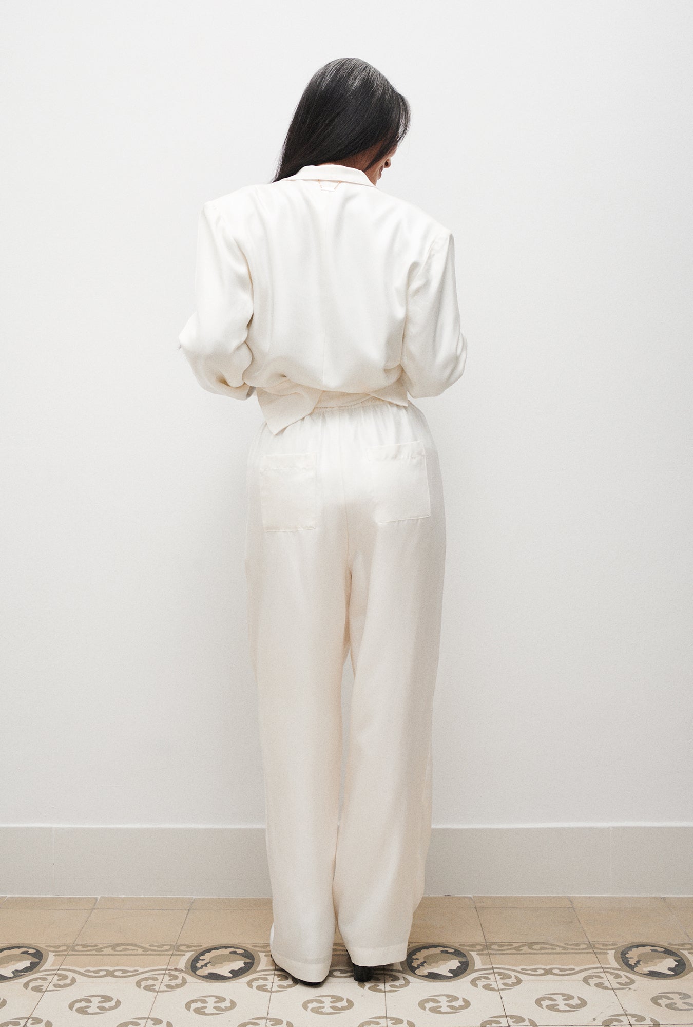 TWILL SLOUCH PANTS WHITE