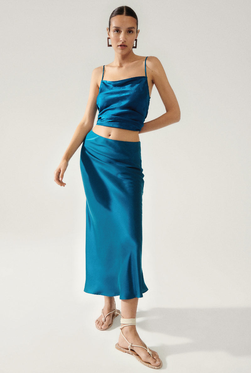 Batik Wrap Skirt - Peacock Green - 139Made, LLC